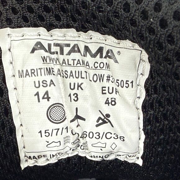 Altama Men's Maritime Assault Low Tactical Shoe Black Multicam Camo Size 14 - Picture 13 of 13